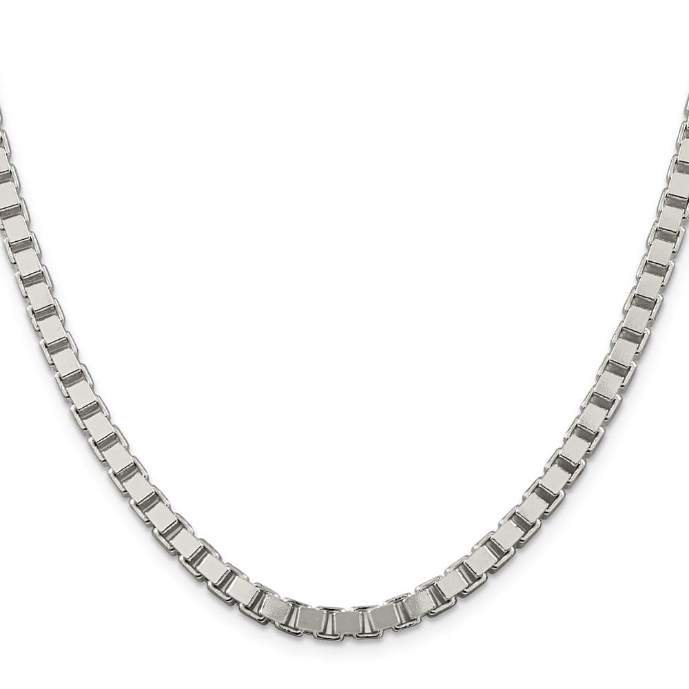 Diamond2Deal Sterling Silver 4.5mm Box Chain Necklace 3