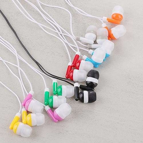 Ladont 100 Pack Bulk Kids Earbuds for Classroom, Student Wired Headphones in Ear Earbuds for School Librariy, 3.5mm Multi Colored Wholesale Earphones for Chromebook Laptop PC 2