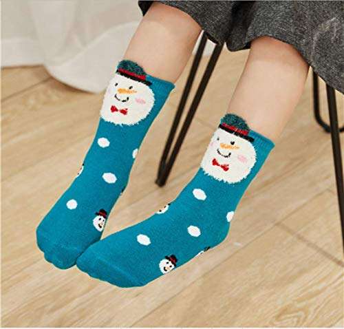 Yvinak Unisex Kids Cartoon Christmas Winter Cute Socks Children Toddler Girls Boys Xmas Funny Winter Warm Socks (Color c, 4-7 Years) 2