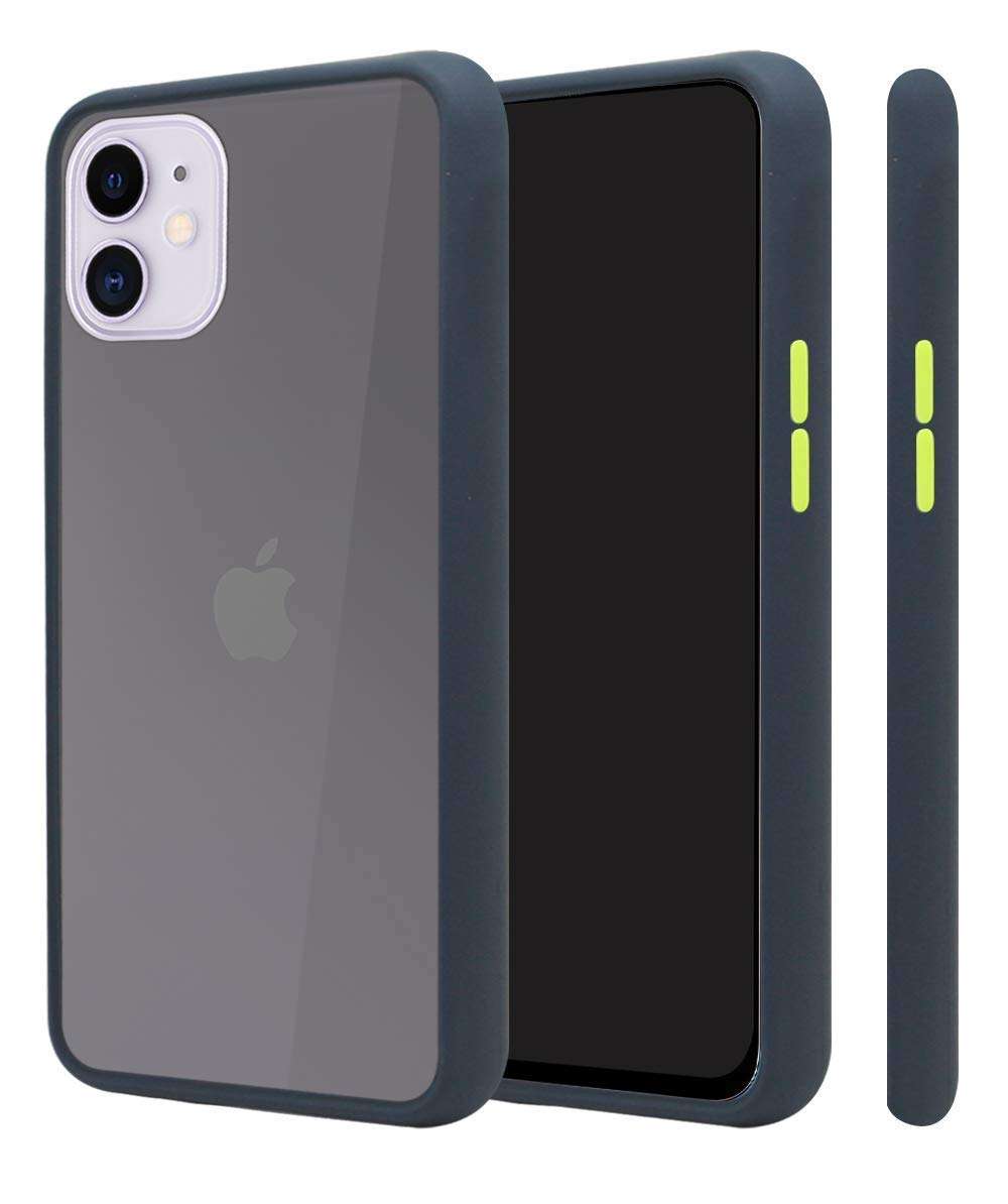 TRENDYTHINK Transparent Shockproof Camera Protection Smoke Cover Translucent Matte Soft TPU Pouch Case Smoke Case for (Blue, I Phone 11 Pro Max) 2