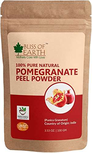 Bliss of Earth™ 100% Pure & Natural Pomegranate Peel Powder | 2x100GM | Cure Pimple & Acne | Remove Wrinkles | Natural Sore Throat Reliver | Anar Powder | 2