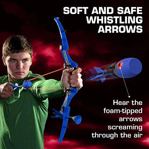 Zing Air Storm Z-Tek Bow Dual Pack - 1 Red Bow, 1 Blue Bow, 6 Zonic Whistle Arrows and 6 Suction Cup Arrow, Shoots Arrows Up to 155 Feet, for Ages 14 and up 6