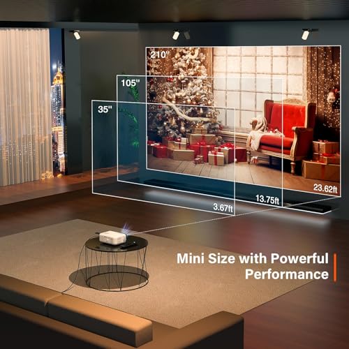 Mini Projector, VOPLLS 1080P Full HD Supported Video Projector, Portable Outdoor Home Theater Movie Projector, 50% Zoom, Compatible with HDMI, USB, AV, Smartphone/Tablet/Laptop (Small Projector) 3