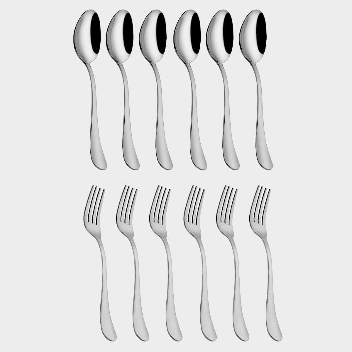 “Black Gold” 4-Piece Induction Aluminium Non-Stick Cookware Set | Or | Tulip Stainless Steel Cutlery Set (Spoon + Fork- 12 Pcs) 3