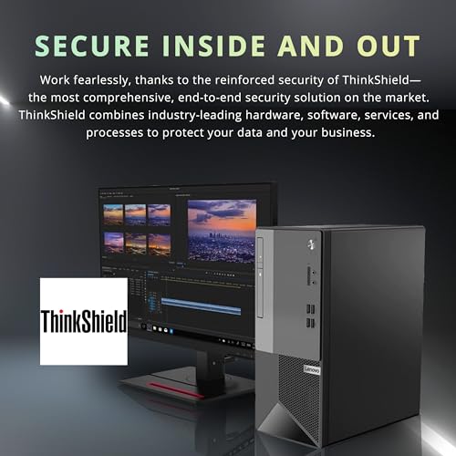 Lenovo V50t Gen2 Business Tower Desktop, Intel Core i3 10100, 64GB DDR4 RAM, 2TB PCIe SSD, DVD-RW, HDMI, RJ-45, Display Port, Wired Keyboard & Mouse, Win 11 Pro, Black, 32GB USB Card 4