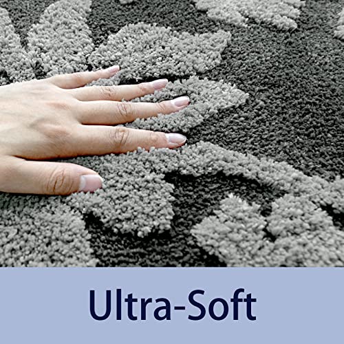 DEXDE Bathroom Runner Rugs Long Bath Mat Non-Slip, Luxury Soft Absorbent Washable Microfiber Bath Mats for Bathroom Floor, Large Bath Carpet for Tub, Shower, 24"x47", Grey 4