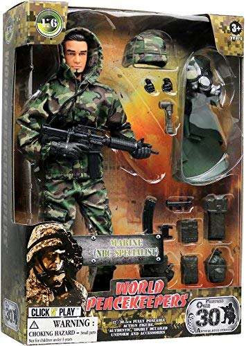 Click N' Play 12-Inch Army Men Action Figures, Military Toys Marine NBC Specialist - Clothes, Weapons Stuff - Army Guys, Elite Force, Soldier Man, SWAT, World Peacekeepers - Men Toys for Boys 5