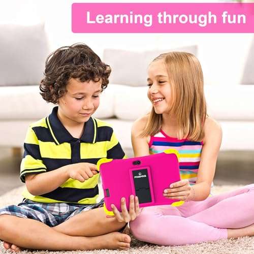 Fivahiva 7 inch Kids Tablet, Android 12 Go, 2GB+32GB (Expandable to 64GB), WiFi, Bluetooth, Parental Control, Google Play, YouTube, Netflix, iWawa, with Kid-Proof Case 4