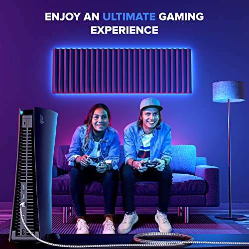 Maximm Cat 6 Ethernet Cable 8 ft, Braided Network Cable Cat6 with RJ45 connectors, Gigabit LAN Cable 1000 Mbps High-Speed Internet, Black (2 Packs) 3