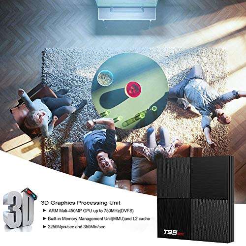 T95 Mini Android 9.0 TV Box, TUREWELL Android TV Box 2GB RAM 16GB ROM Video Box H6 Quadcore cortex-A53 Smart TV Box 2.4GHz WiFi 3D 6K Android Box Streaming Media Player 4