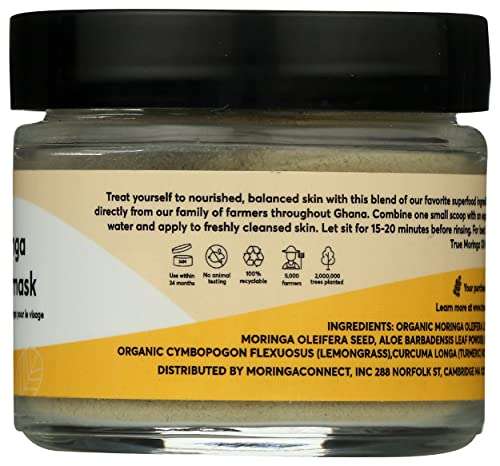 True Moringa Moringa Face Mask | Deep Pore Detox Clarifying and Purifying Facial Mask | Vegan Skincare 4