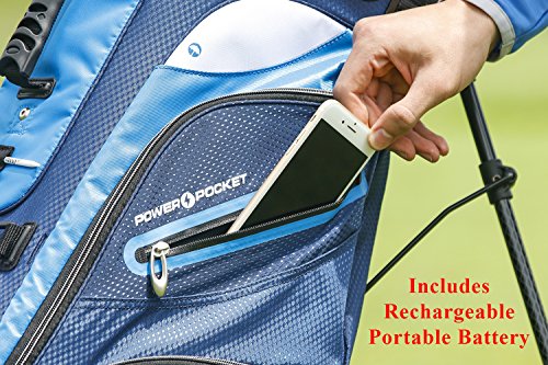 Izzo Golf Versa Ultra-Lite Stand Golf Bag With Exclusive Features, Light Blue/White 5