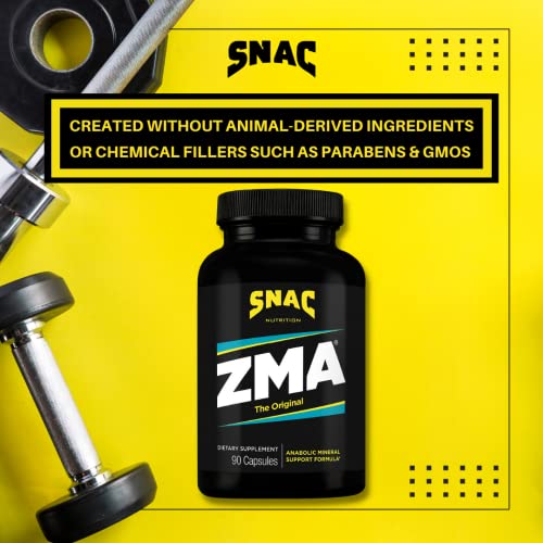 SNAC ZMA The Original Recovery & Sleep Supplement, Promotes Muscle Recovery, Immune Support & Restorative Sleep with Zinc, Magnesium & Vitamin B6, 180 Veggie Capsules (2 Pack of 90 Count) 4