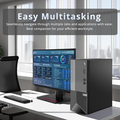 Lenovo V50t Gen2 Business Tower Desktop, Intel Core i3 10100, 64GB DDR4 RAM, 2TB PCIe SSD, DVD-RW, HDMI, RJ-45, Display Port, Wired Keyboard & Mouse, Win 11 Pro, Black, 32GB USB Card 5