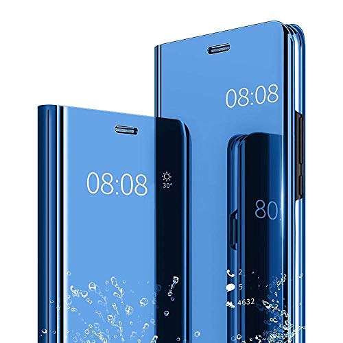 Navnika Compatible with Redmi Note 10 Pro 5G Flip Cover, Redmi Note 10 Pro 5G Mirror Flip Cover, Redmi Note 10 Pro 5G Leather Flip with Kickstand Cover [B-Blue, Redmi Note 10 Pro 5G Flip Case] 1