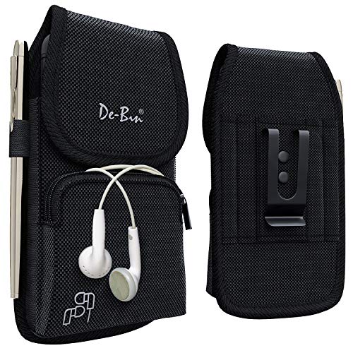 De-Bin Belt Holster Designed for Samsung Galaxy S8+ Plus/ S9+ Plus/ S10+ Plus Cell Phone Holster/Pouch/Belt Holster with Belt Clip, Zipper Storage and Pen Holder (Fits Phone with Other Case on) Black 1