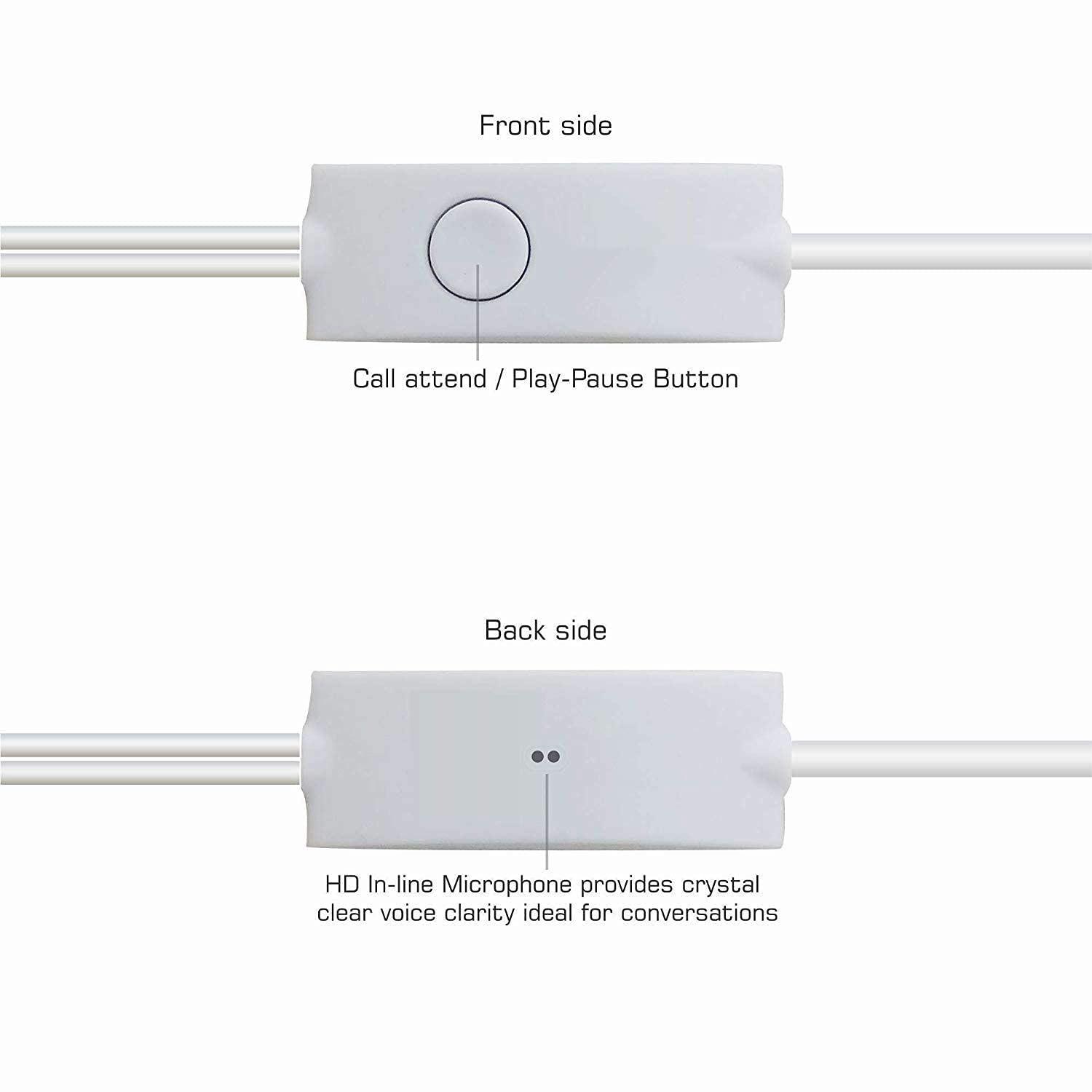 In-Ear Headphones Earphones for YU Yunicorn Earphone Original Like Wired Stereo Deep Bass Head Hands-free Headset Earbud With Built in-line Mic, Call Answer/End Button, Music 3.5mm Aux Audio Jack KD 2: (YS2, WHITE) 5