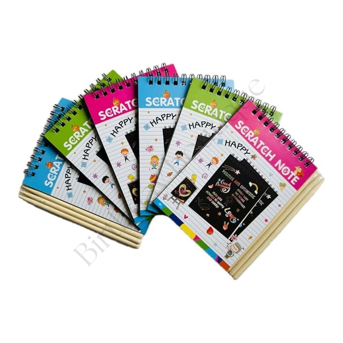 Return Gifts for Birthday for Kids Party Bulk - 6 Pcs Scratch Book for Kids, Magic Book for 3 4 5 6 7 for Birthday Return Gifts for Children Girls, Boys Best, Multicolor 5