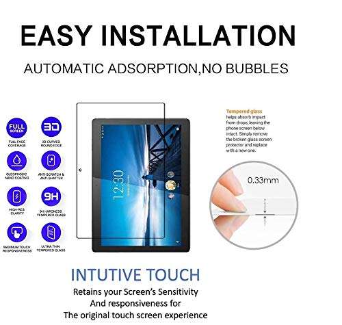 A-Allin1 Tempered Glass Screen Protector for Lenovo Tab M10 Tablet HD TB-X505F TB-X505L (10.1" inch) (Will Not Fit 605LC/605FC/M10 FHD Rel) 6