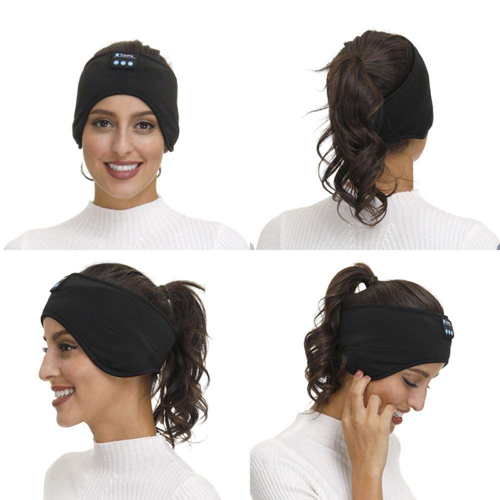 Bluetooth Fleece Ear Warmer Headband Headphones - Bluetooth Winter Ear Muffs Warm&Cozy Headband for Men Women Sleep Headphones - Running Headband with Speakers Microphones for Outdoor Sports Sleeping 3