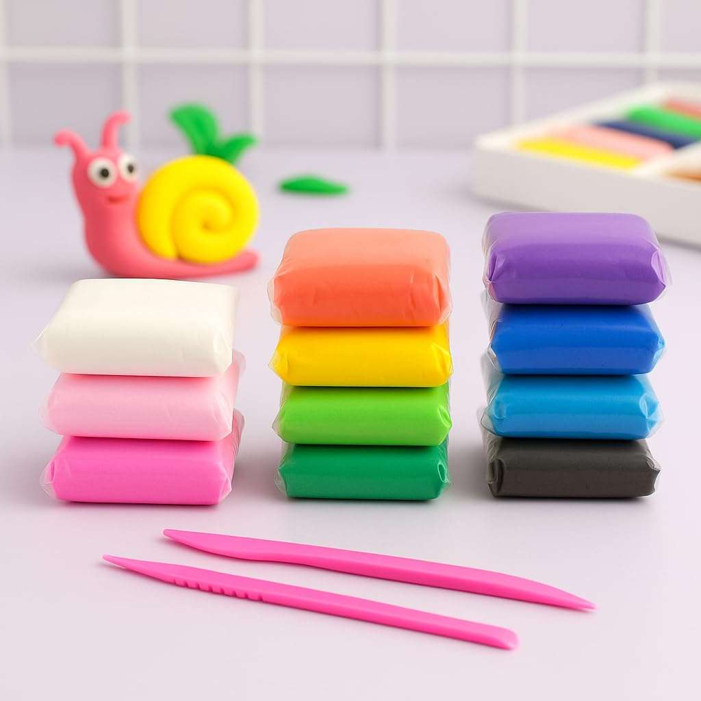 Zesto 72 Pcs Super Light Air Clay for Kids with 18 Sculpting Tools, Creative Art & Crafts Play Dough Birthday Return Gift for Boys and Girls Multicolor Non-Toxic Modeling 1