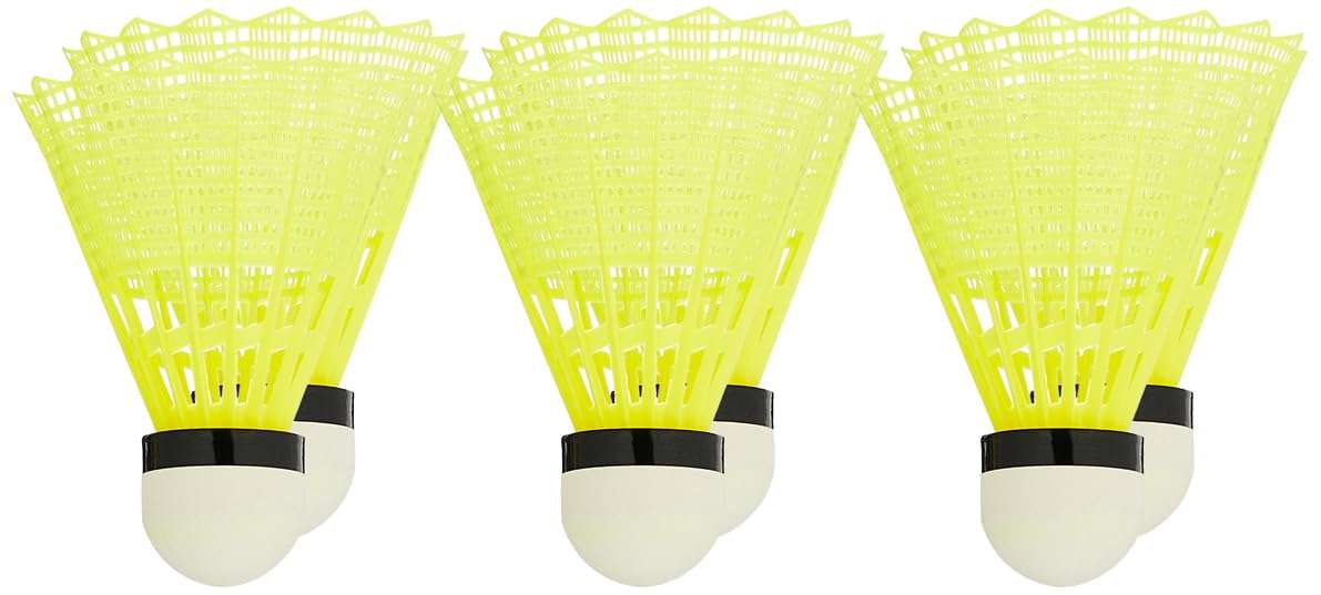 Li-Ning Attack Nylon Badminton Shuttlecocks (Yellow, Slow Speed) | Extreme Durability | Synthetic Cork 2