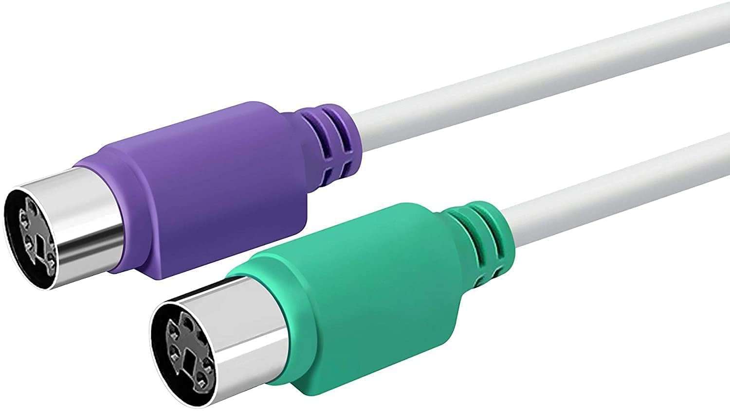 HITRIME USB to Dual PS/2 Female Converter Adapter, Type A Male, Compatible with PC/Laptop/Desktop, White 3