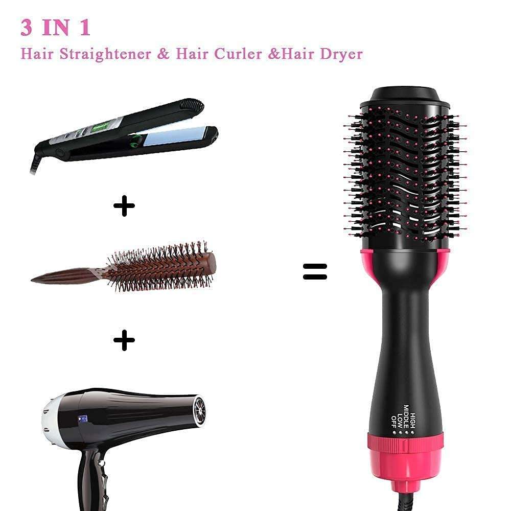 NESTIC Sonpal HS Enterprise 1000 Watts One Step Hair Dryer and Volumizer, Hot Air Brush, 3 in1 Styling Brush Styler, Negative Ion Hair Straightener Curler Brush for All Hairstyle | Black 4