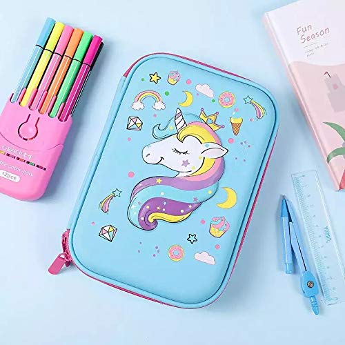 Arishto Unicorn Multipurpose Holographic Pencil Pouch/Case with Filled Sequin Water for Kids (Unicorn Pouch Mixed design's) 4