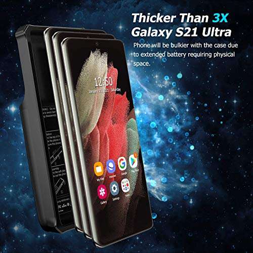 ZEROLEMON Battery Case for Galaxy S21 Ultra, 8000mAh Fast Charging & Wireless Charging Supported, Ultra Power Extended Battery Charger Protective Case for Galaxy S21 Ultra 5G - Black 6