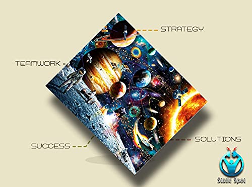 Static Spot Outer Space Puzzle - 1000-Piece Jigsaw Puzzles for Adults & Kids - Planets, Galaxy, Astronomy Design - Precision-Cut Board Pieces - Fun Mind Activity for Family, Friends - 27.56x19.69-Inch 2