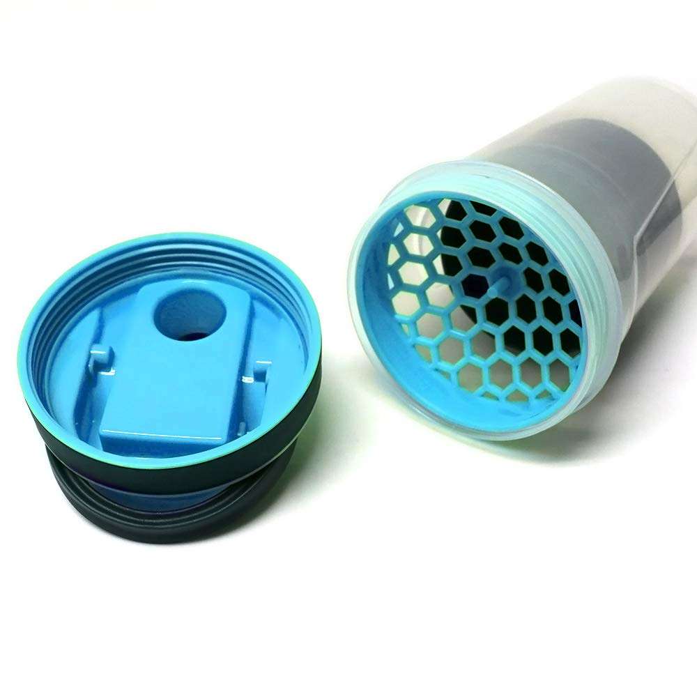 KOMTO Stylish Protein Shaker Blender Bottle BPA Free Material 100% Plastic 500ml Shaker Bottle for Gym Leakproof Unisex (Blue) 5