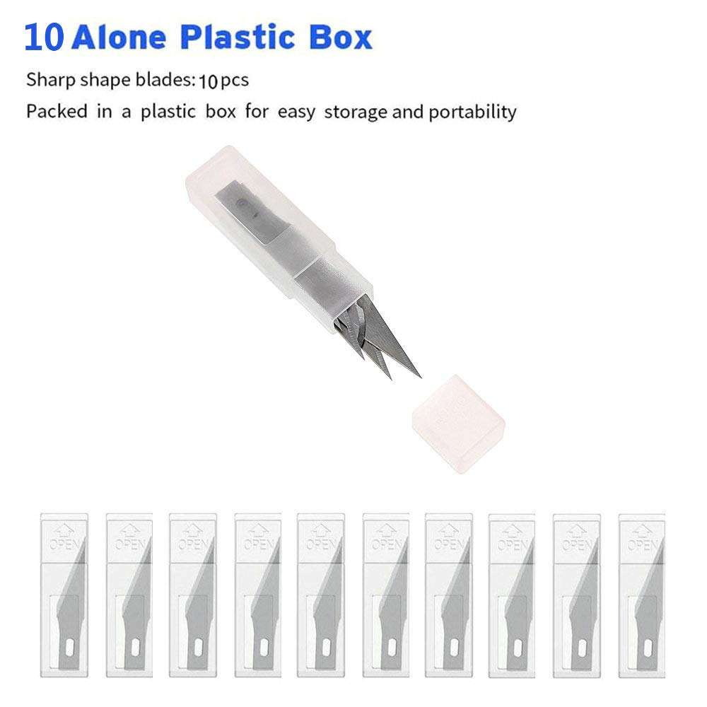 2 Handles and 100 Spare Blades - Precision Carving Craft Knife Stainless Steel Hobby Knives Kit for DIY Art Work Cutting and Trimming,Scrapbooking,Stencil 5