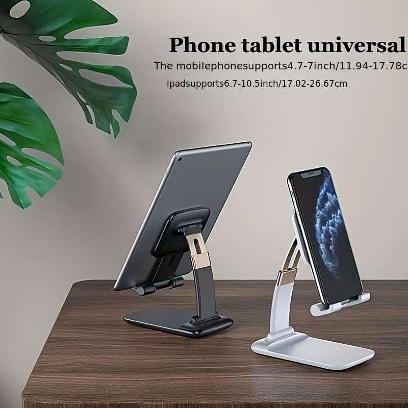 MAKNGRID (MAKNGRID8455 Adjustable Zinc Alloy Phone Stand, Universal Desk Mount for Mobile and Tablet Holder with Ergonomic Design for Bedside & Desktop Use Tripod Stand Tablet Stand Mobile Holder 5