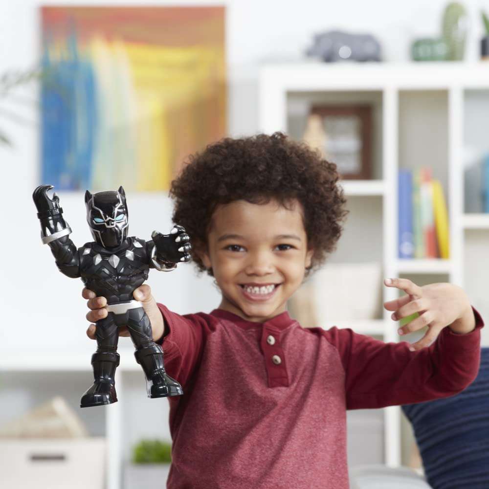 Super Hero Adventures Playskool Heroes Marvel Mega Mighties Black Panther Collectible 10" Action Figure, Toys for Kids Ages 3 & Up 5