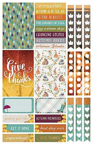 Paper House Productions STPL-0016 Autumn Woods Weekly Kit Planner Stickers, 3-pack, 3 Count 5