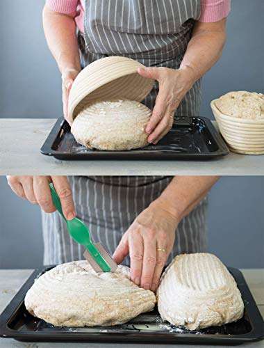 Banneton Bread Basket – Sourdough Proofing Set – Bread Bowl & Linen Liner Cloth + Lames – Rattan Basket No Smell – Bread Bag Included – 10” Brotform – for Homemade Bread 6