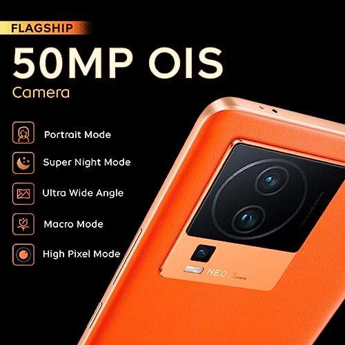 iQOO Neo 7 Pro 5G (Fearless Flame, 12Gb Ram, 256Gb Storage) | Snapdragon 8+ Gen 1 | Independent Gaming Chip | Flagship 50Mp Ois Camera | Premium Leather Design, Orange 3