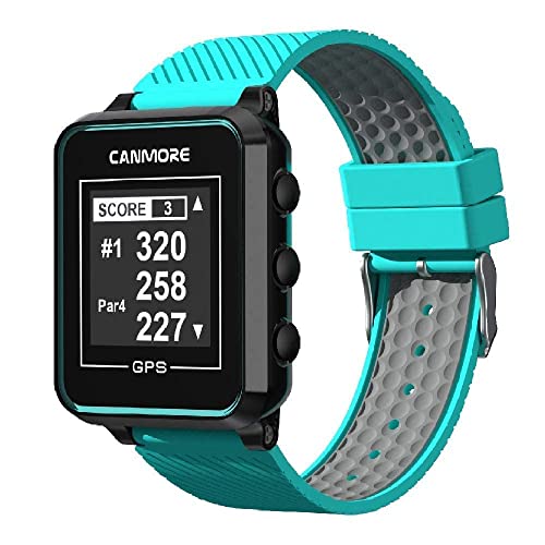 CANMORE TW 353 Golf GPS Watch Turquoise - (Bundle) a Replacement watchband, Charging Cable and Tool - Essential Golf Course Data and Score Sheet - Minimalist & User Friendly - 40,000+ Free Courses 2
