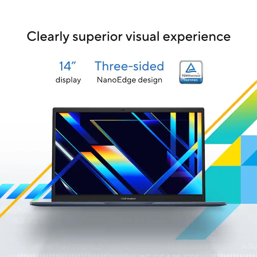 ASUS Vivobook 14 14 inch FHD Display Laptop, Intel Core 5 120U, Intel Graphics, 12GB RAM, 512GB SSD, Wi-Fi 6, Bluetooth, Copilot AI, Win11 Home in S Mode, Quiet Blue with HEXAccessories 5