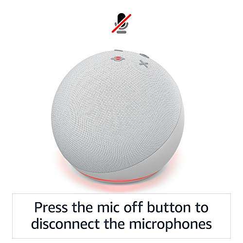 Echo Dot (4th Gen) | Smart speaker with Alexa | Glacier White 6