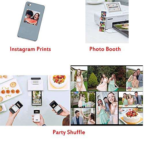 Canon SELPHY CP1300 Wireless Compact Photo Printer (White) + Canon KP-108IN Color Ink Paper Set (Produces up to 108 of 4 x 6 Prints) + USB Printer Cable + HeroFiber Ultra Gentle Cleaning Cloth 5