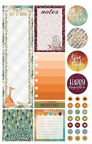 Paper House Productions STPL-0016 Autumn Woods Weekly Kit Planner Stickers, 3-pack, 3 Count 4