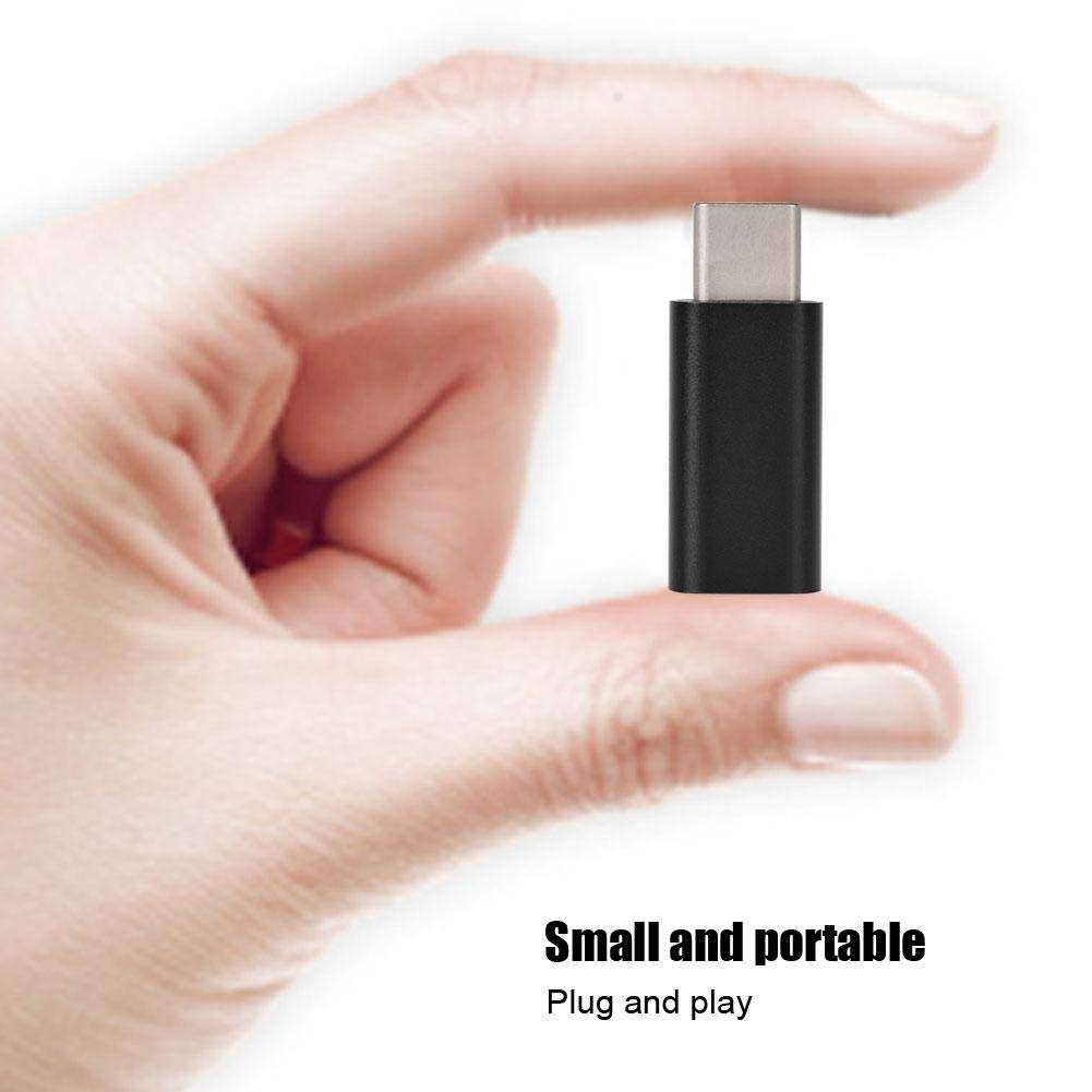 Adapter to Type-c Converter USB Female to USB C Male Convert Connector Lighting Cable (Female) to USB Type C (Male)(Black) 4