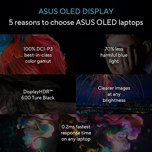ASUS Vivobook 14 OLED (2023), AMD Ryzen 5 7530U, 14" (35.56 cm) 2.8K OLED 90Hz, Thin & Light Laptop (16GB/512GB SSD/Windows 11/Office 2021/Alexa/Backlit KB/FP Sensor/Black/1.60 kg), M1405YA-KM541WS 5