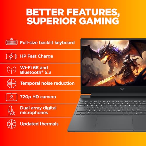 HP Victus Gaming Laptop, 12th Gen Intel Core i7-12650H, 4GB RTX 3050 GPU, 15.6-inch (39.6 cm), FHD, IPS, 144Hz, 16GB DDR4, 1TB SSD, Backlit KB, B&O, Dual Speakers (MSO, Silver, 2.29 kg), fa0187TX 6