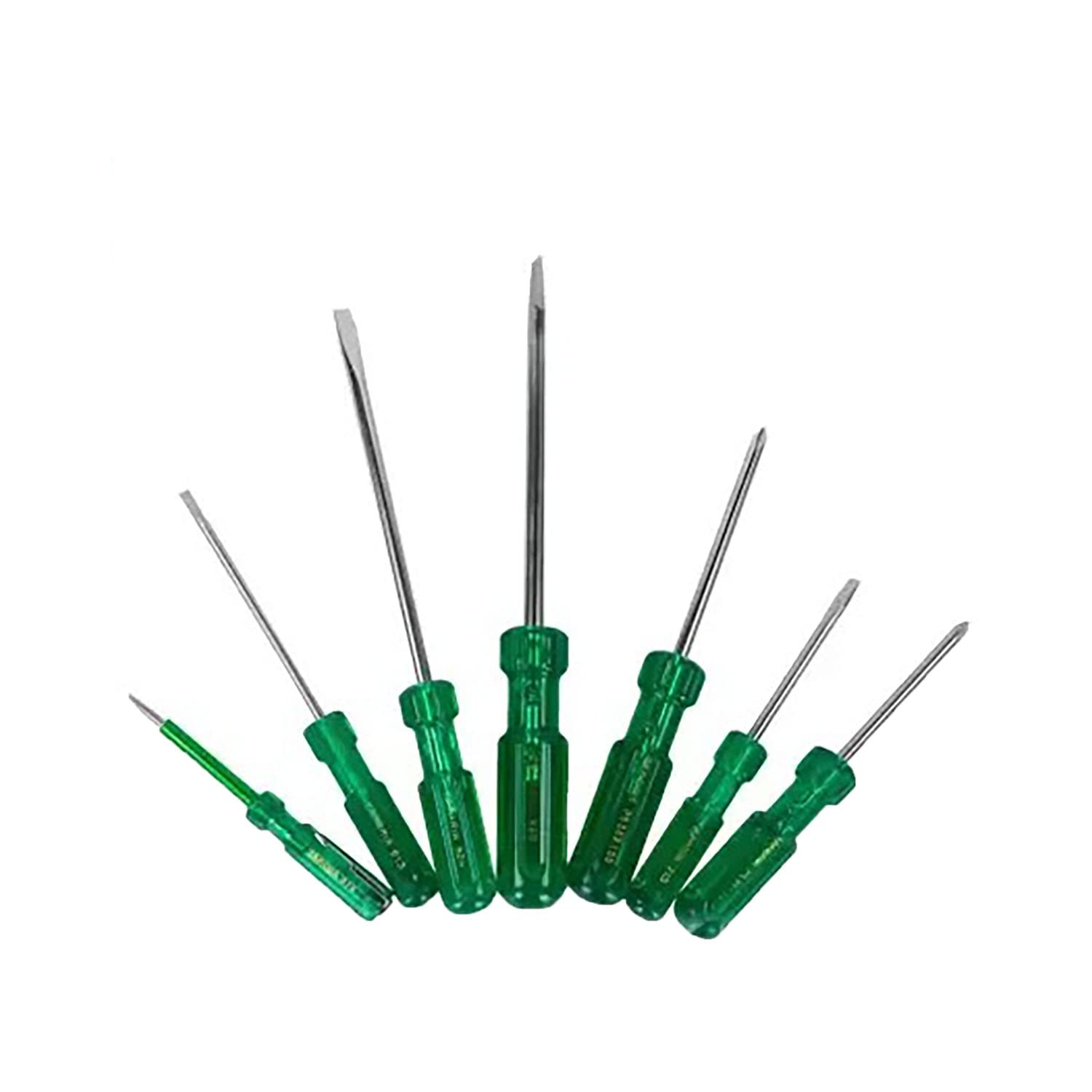 Taparia 1014 Blister Packaging Screw Driver Kit (7-Pieces), Green & Taparia WS 05 Steel (130mm) Wire Stripping Plier (Green and Black) 2