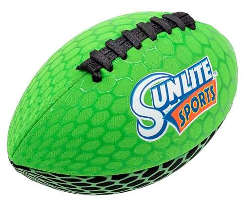 Sunlite Sports Glow in The Dark Waterproof Football, Light Up at Night Outdoor Play, Pool Beach Lake Park Water Toy, for Kids Children Teens Adults 1