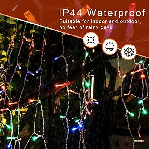 Christmas Decorations Star String Lights,320 LED Outdoor Christmas Tree Lights with 13" Topper Star,8 Modes Waterproof Hanging Fairy Twinkle Lights for Xmas New Year Party Holiday 4