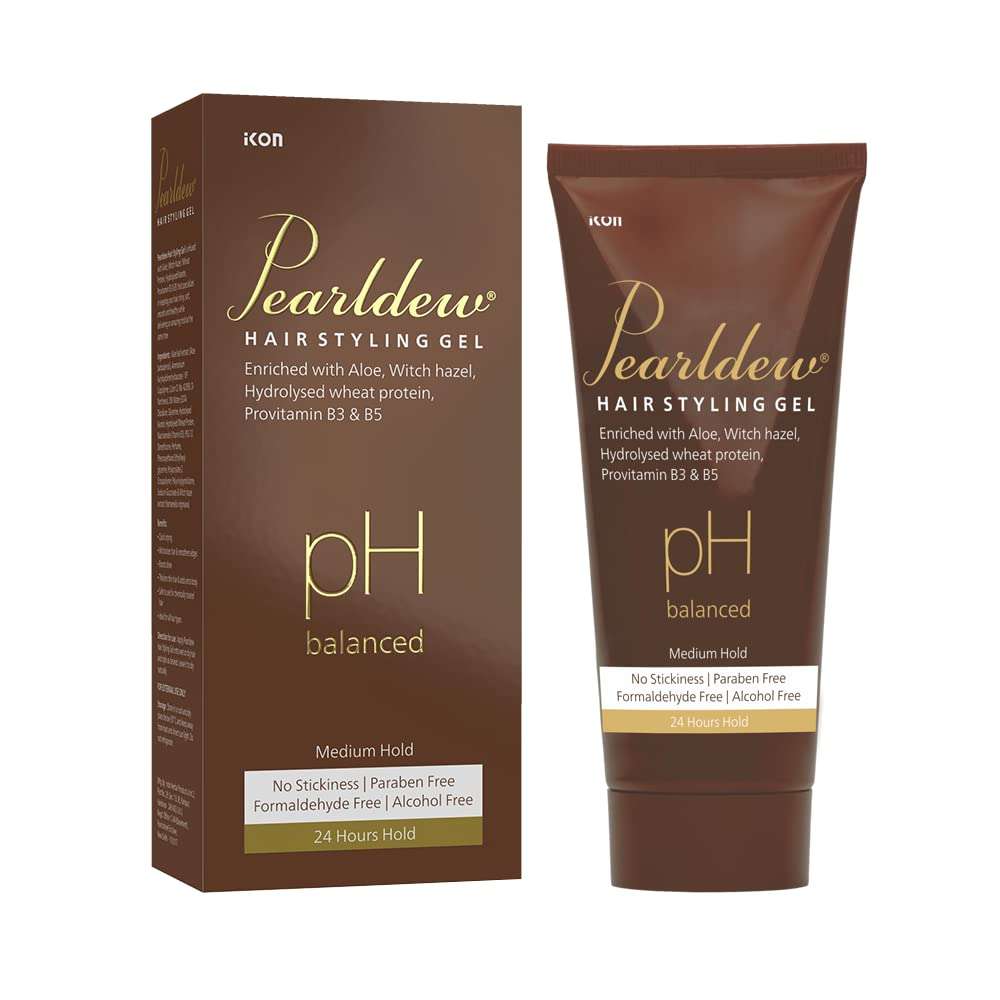 Pearldew Hair Styling Gel 100 ml | With Aloe Vera, Witch Hazel Extract, Hydrolyzed Keratin & Pro Vitamin B3 & B5|pH Balanced | Paraben Free (Pack of 1) 1